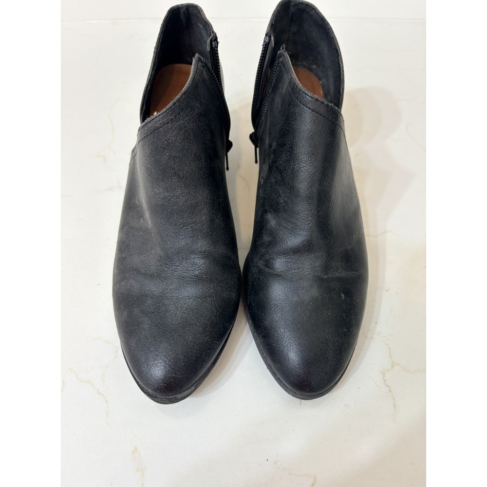 Maurices Womens Size 6.5 Leather Bootie Shoe Black Casual Ankle Boots